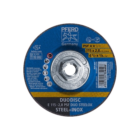 Pferd Duodisc Wheel, 4-1/2"x1/8 63339